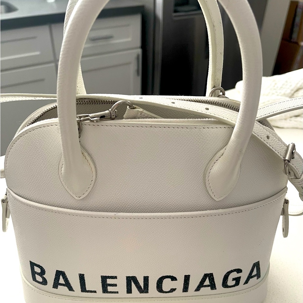 Balenciaga Ville White Tote Small